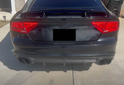 Rear Bumper Diffuser V2 (for S-Line, 2010-2014, Carbon) for Audi A7 2010-2018 - image 6