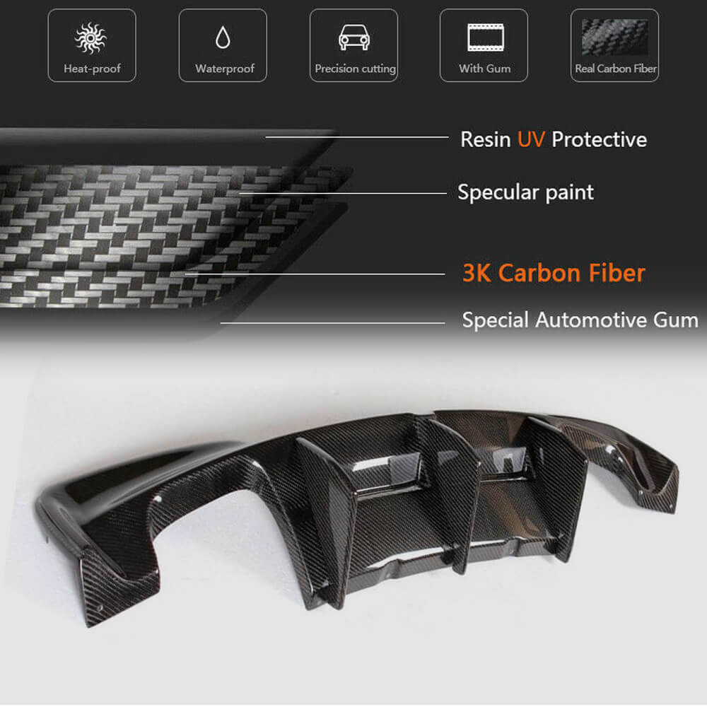 Rear Bumper Diffuser Carbon Fiber (for 1M E82) for BMW 1 series E81/82/87/88 2004-2011 - image 6