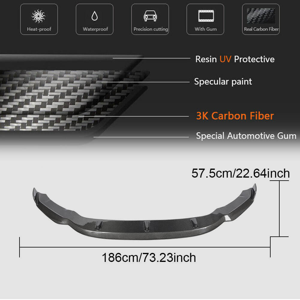Front Bumper Lip V3 for F86, Carbon for BMW X6 F16 2014-2019 - image 6