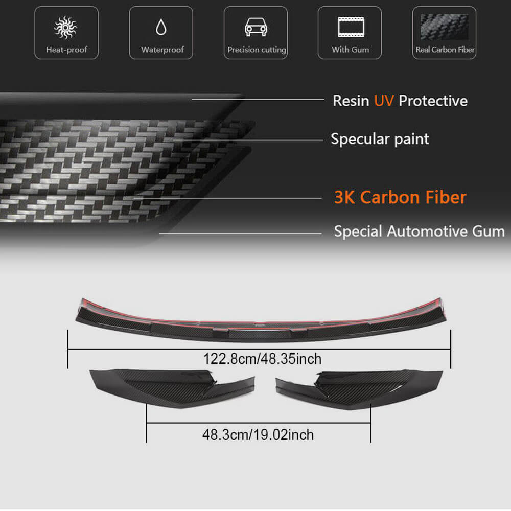 Front Bumper Lip V3 (for G80, Carbon) for BMW 3 Series G20/21 2018- - image 6