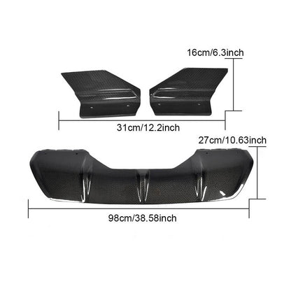 Rear Bumper Diffuser With Splitters Carbon Fiber V1 (M-Sport) for BMW X6 F-16 2014-2019 - image 6