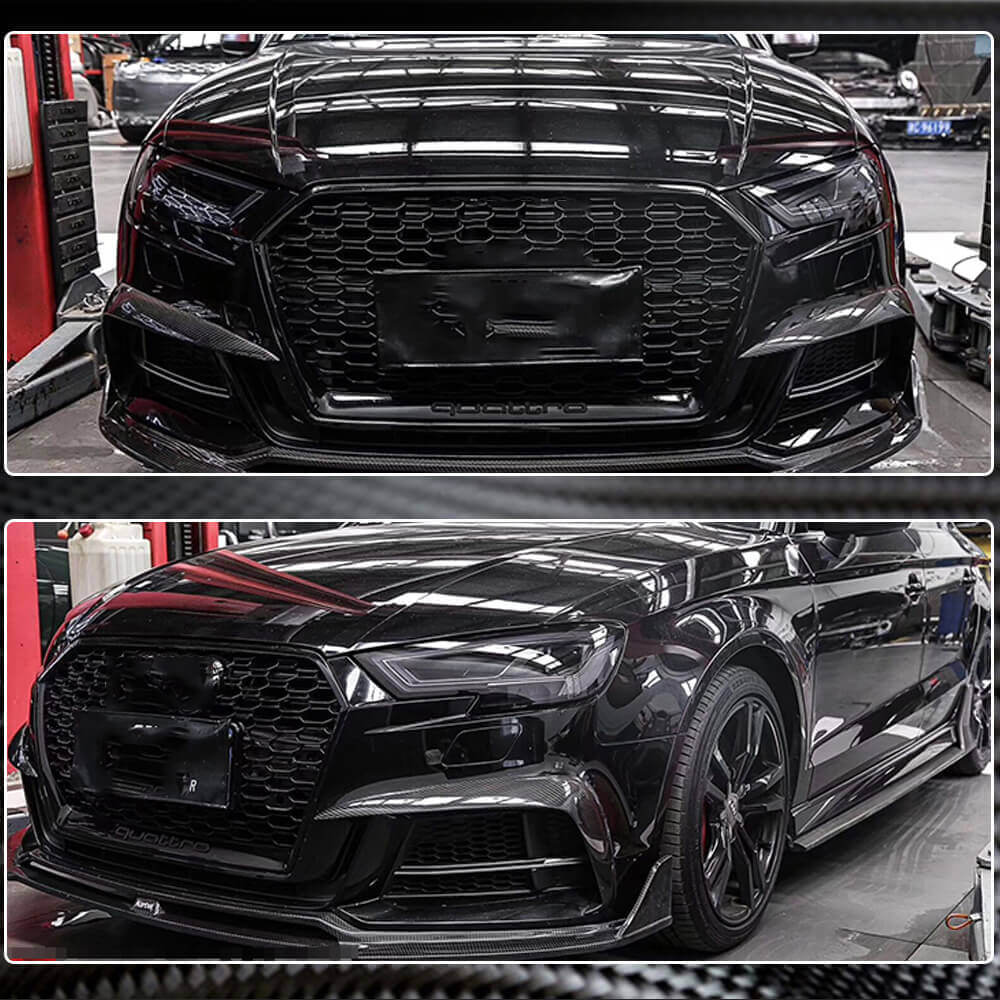 Front Bumper Flap V1 Extensions (for S-Line 2016-2020, Carbon) for Audi A5 2016-2025 - image 6
