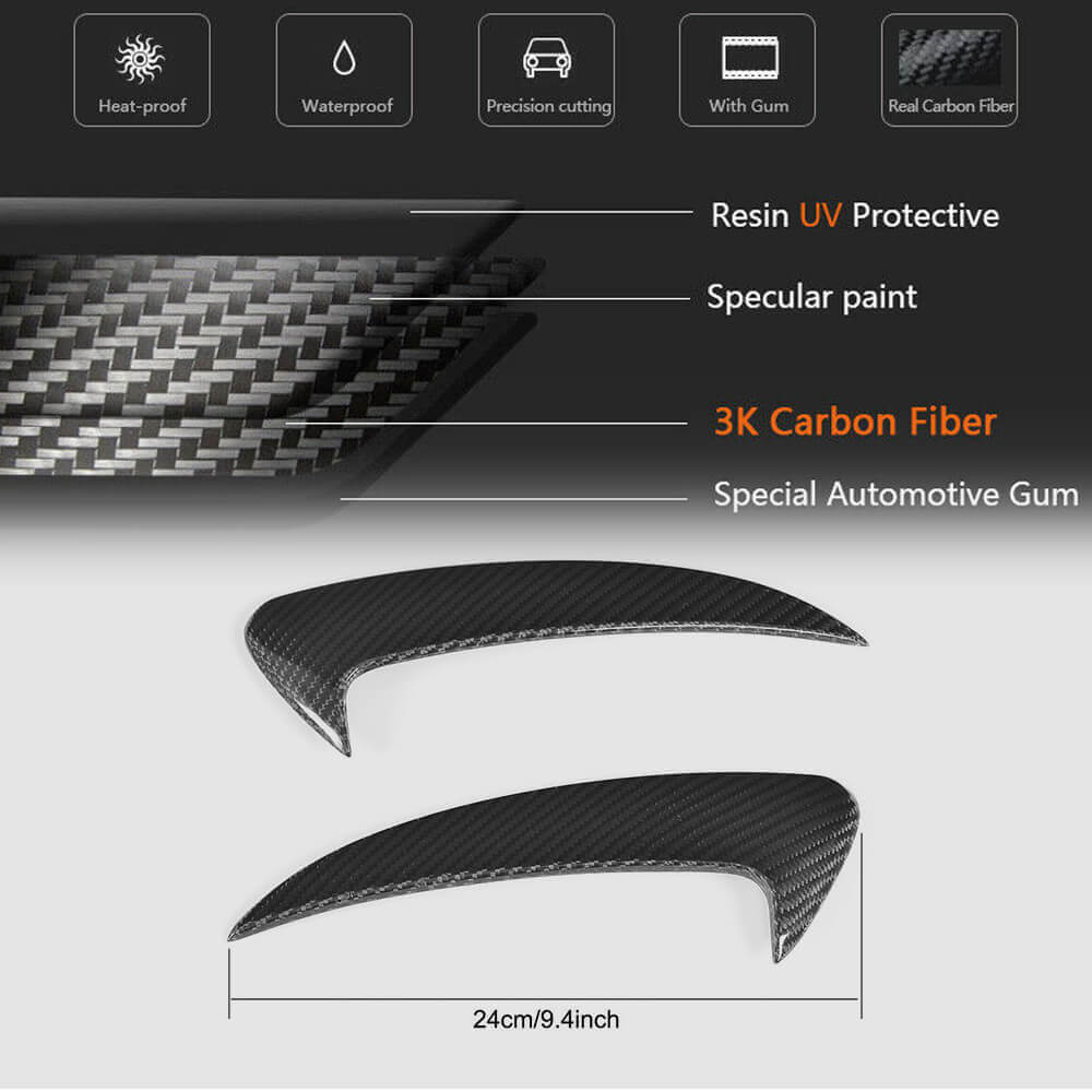 Rear bumper protectors V1 (for coupe/convertible Base/AMG-Line/C43 AMG 2015-2019, Carbon) for Mercedes C-class W205 2014-2021 - image 6