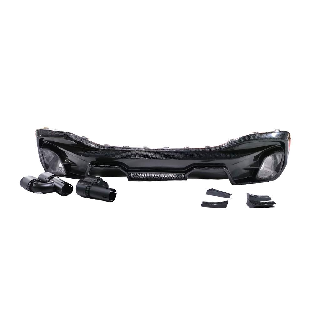 Rear Bumper Diffuser With Exhaust Pipe Tips Carbon Fiber (for M-Competition, 2020-2022) for BMW X6 G06 2019- - image 6