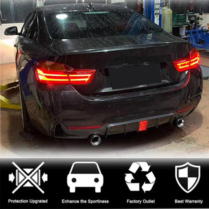 Rear Bumper Diffuser LED Light Carbon Fiber V7 (M-Sport) for BMW 4 series F-32 2012-2020 - image 6