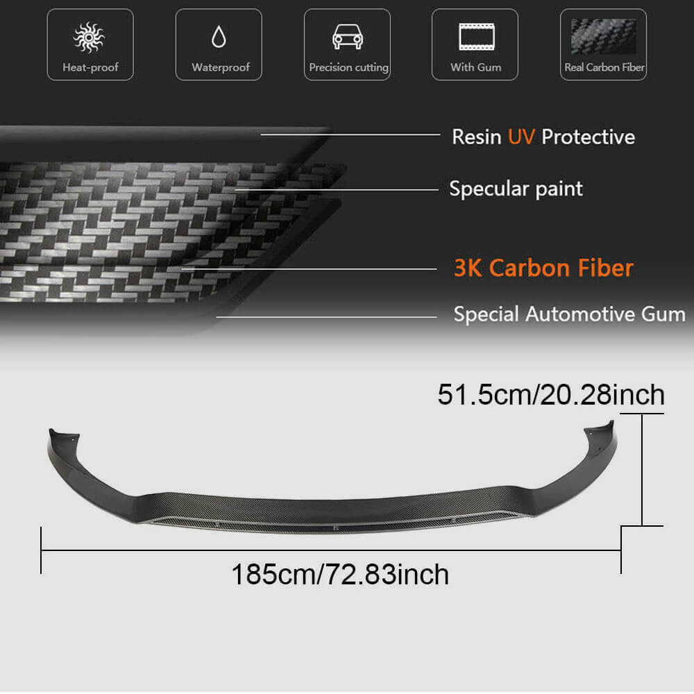 Front Bumper Lip Spoiler (for AMG/AMG-Line 2018-2020, Carbon) for Mercedes CLS C257 2018- - image 6