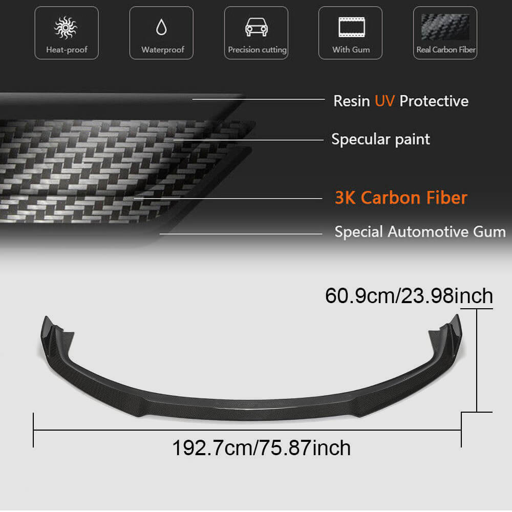 Front Bumper Lip Spoiler (for Base 2013-2016, Carbon) for Porsche Panamera 2009-2016 - image 6