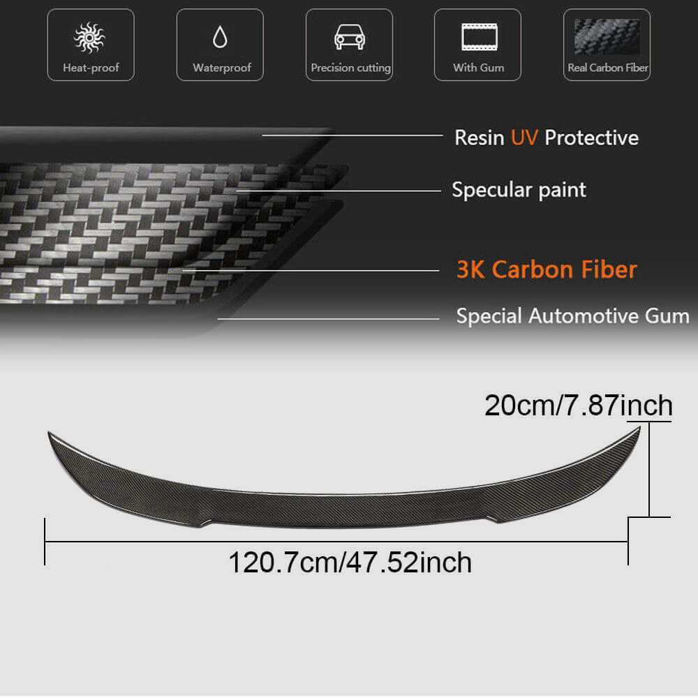 Rear Trunk Spoiler Carbon Fiber V5 (for F36) for BMW 4 series F-32 2012-2020 - image 6