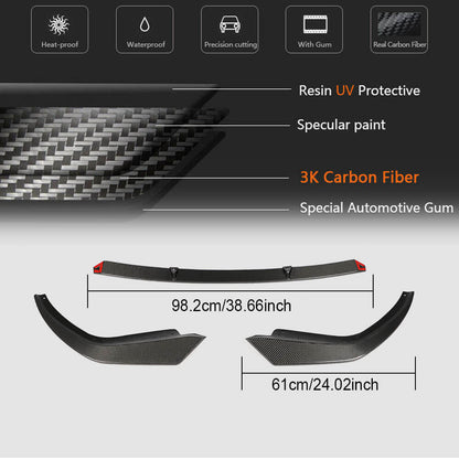 Front Bumper Lip SC-Style for M-Sport 2018-2022 Carbon for BMW 3 Series G20/G21 2018- - image 6
