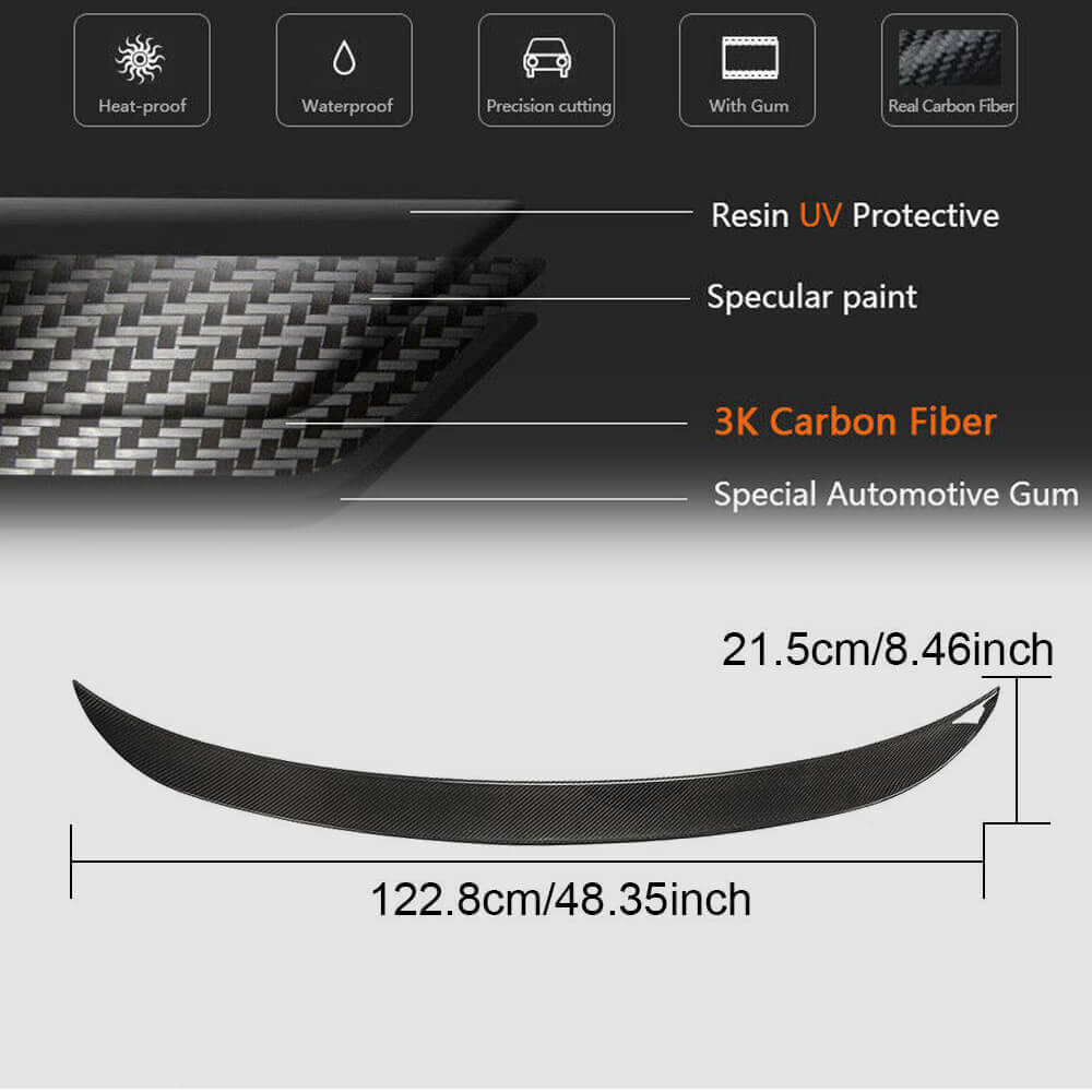 Rear Trunk Spoiler Carbon Fiber V12 (SD) for BMW 3 series G20/21 2018- - image 6