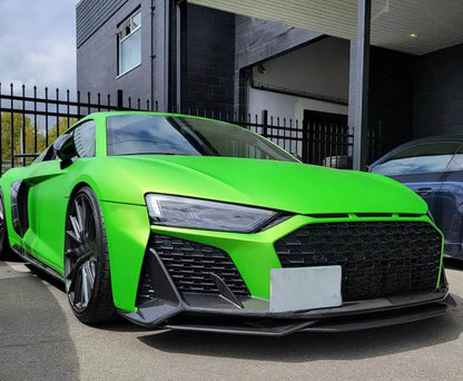 Front Bumper Lip V1 Overlay (Carbon) for Audi R8 2015- - image 6