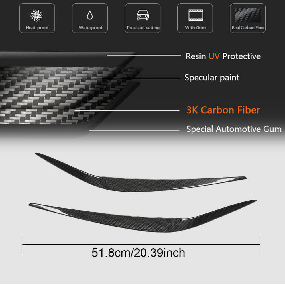 Headlight Eyebrows Lamp Eyelids Carbon Fiber V1 for BMW X3 G01 2018- - image 6