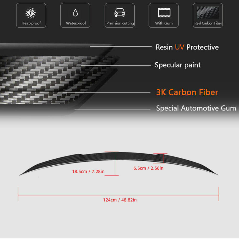 Rear Trunk Spoiler Carbon Fiber V2 (for G26) for BMW 4 series G22/23/26 2020- - image 6