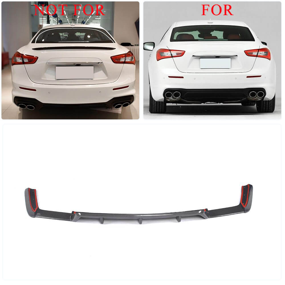 Rear Bumper Diffuser (for Base 2018-2020, Carbon) for Maserati Ghibli 2013-2023 - image 6