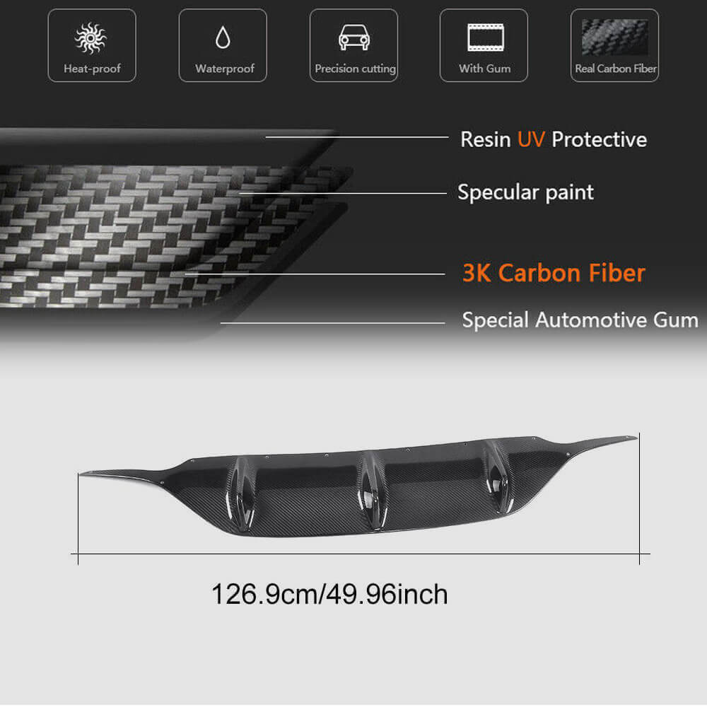 Rear bumper diffuser V2 (for AMG-Line 2017-2019, Carbon) for Mercedes E-class coupe C238 - image 6
