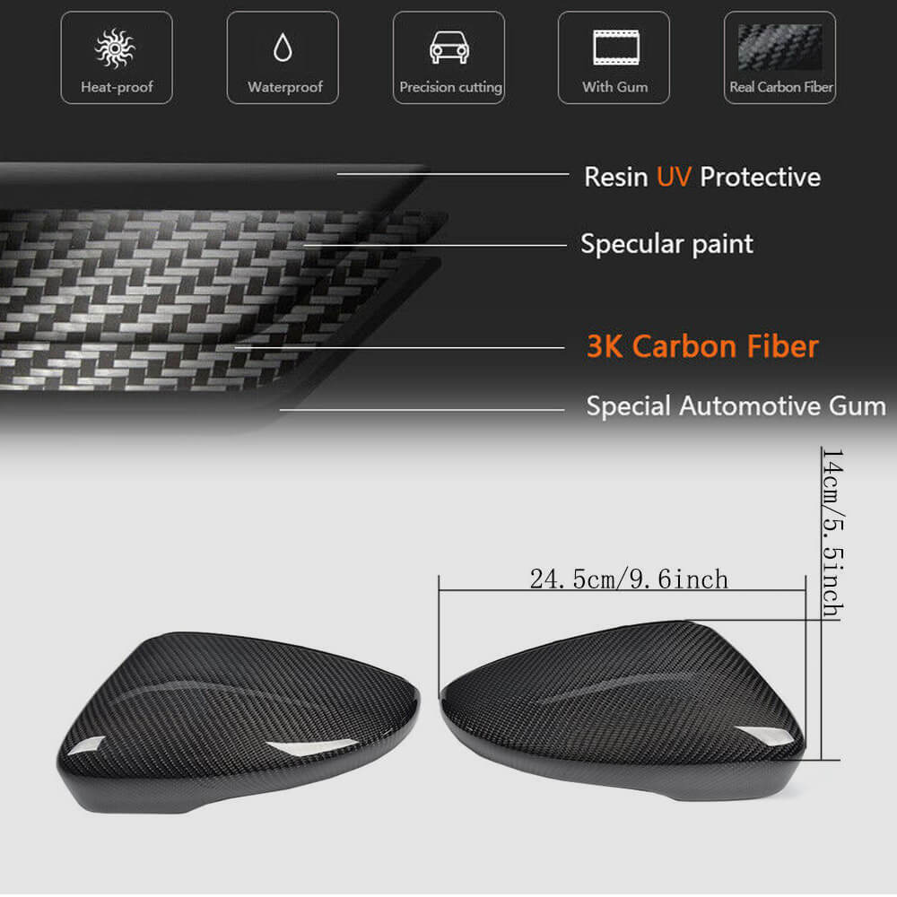 Carbon Mirror Covers for Volkswagen Jetta 2011-2018 - image 6