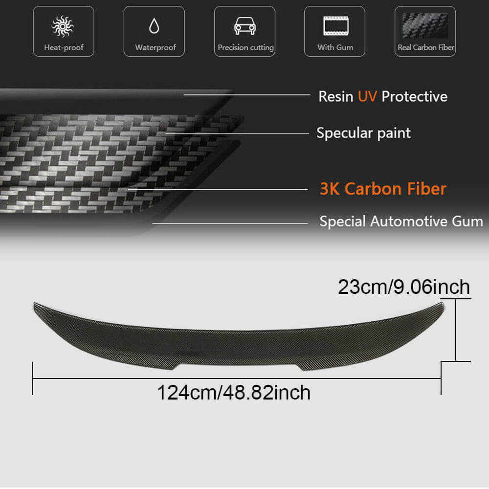 Rear Trunk Spoiler Carbon Fiber V1 for BMW X4 G02 2018- - image 6