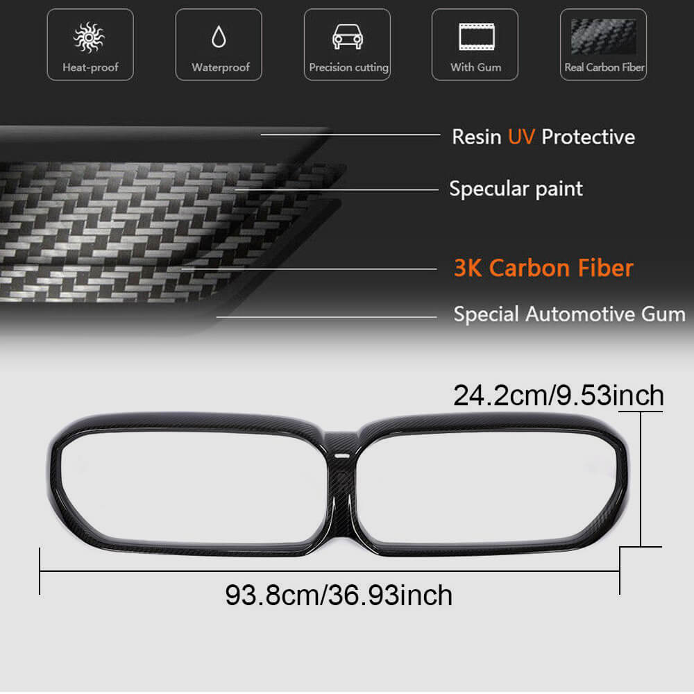 Grille outline (2021-2023, Carbon) for BMW 5 Series G30/31 2017-2023 - image 6