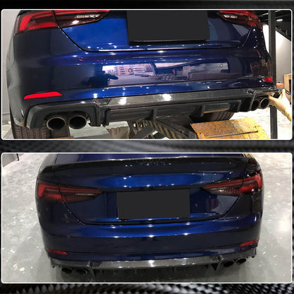 Rear Bumper Diffuser V2 (for S-Line 2016-2020, Carbon) for Audi A5 2016-2025 - image 6