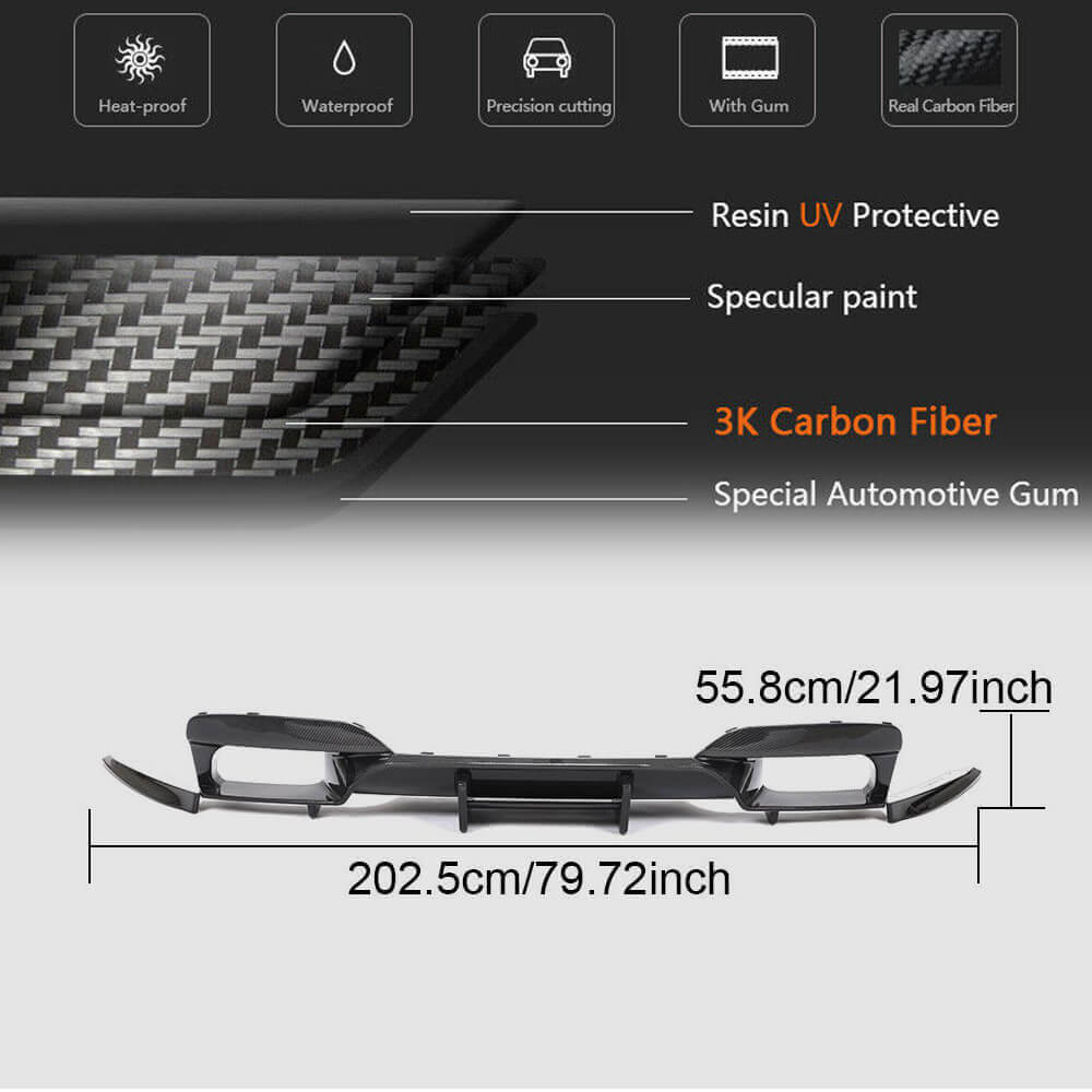 Rear Bumper Diffuser V3 (for M6, Carbon) for BMW 6 Series F12/F13/F06 2011-2018 - image 6