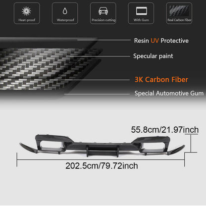 Rear Bumper Diffuser V3 (for M6, Carbon) for BMW 6 Series F12/F13/F06 2011-2018 - image 6