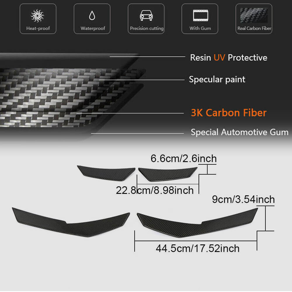 Front bumper extensions V3 (2015-2020, Carbon) for Audi R8 2015- - image 6