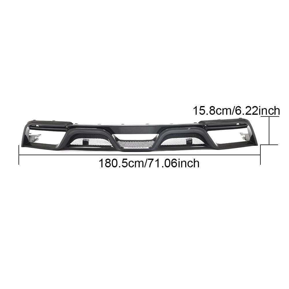 Rear Bumper Diffuser V2 (2018-2021, Carbon) for Ford Mustang 2015-2023 - image 6