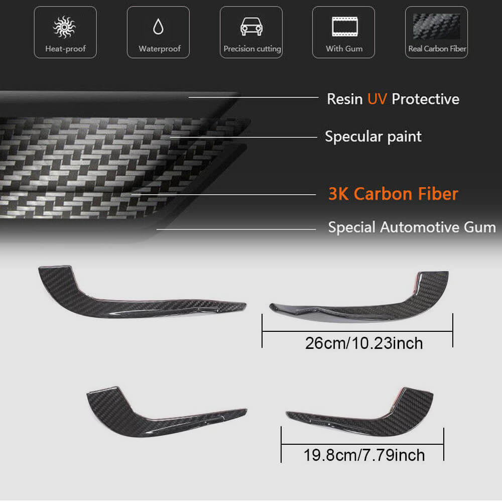 Front bumper covers V2 (for RS3 SD 2017-2020, Carbon) for Audi A3 2012-2020 - image 6