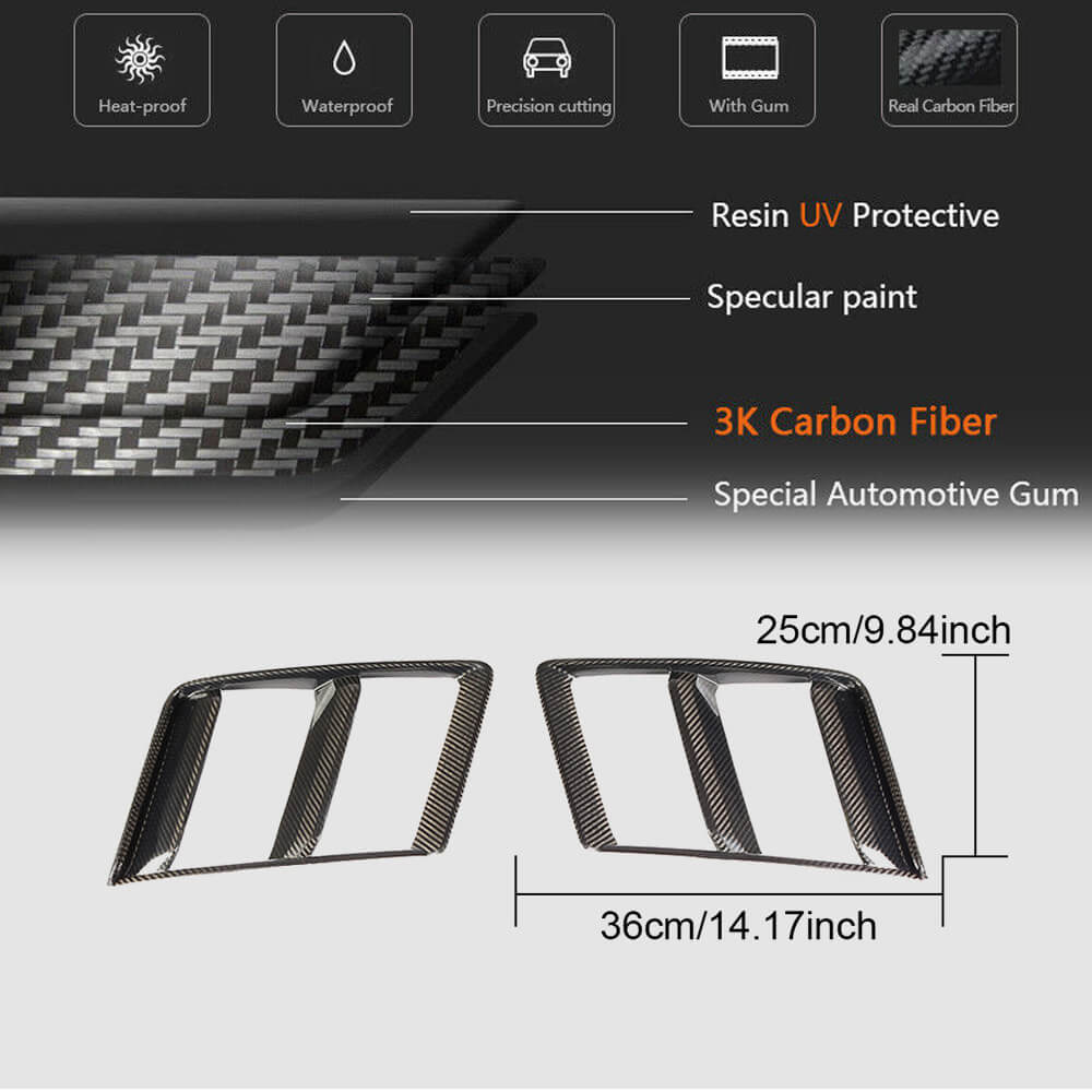 Front Side Vents Dry Carbon Fiber for Audi R8 2015- - image 6