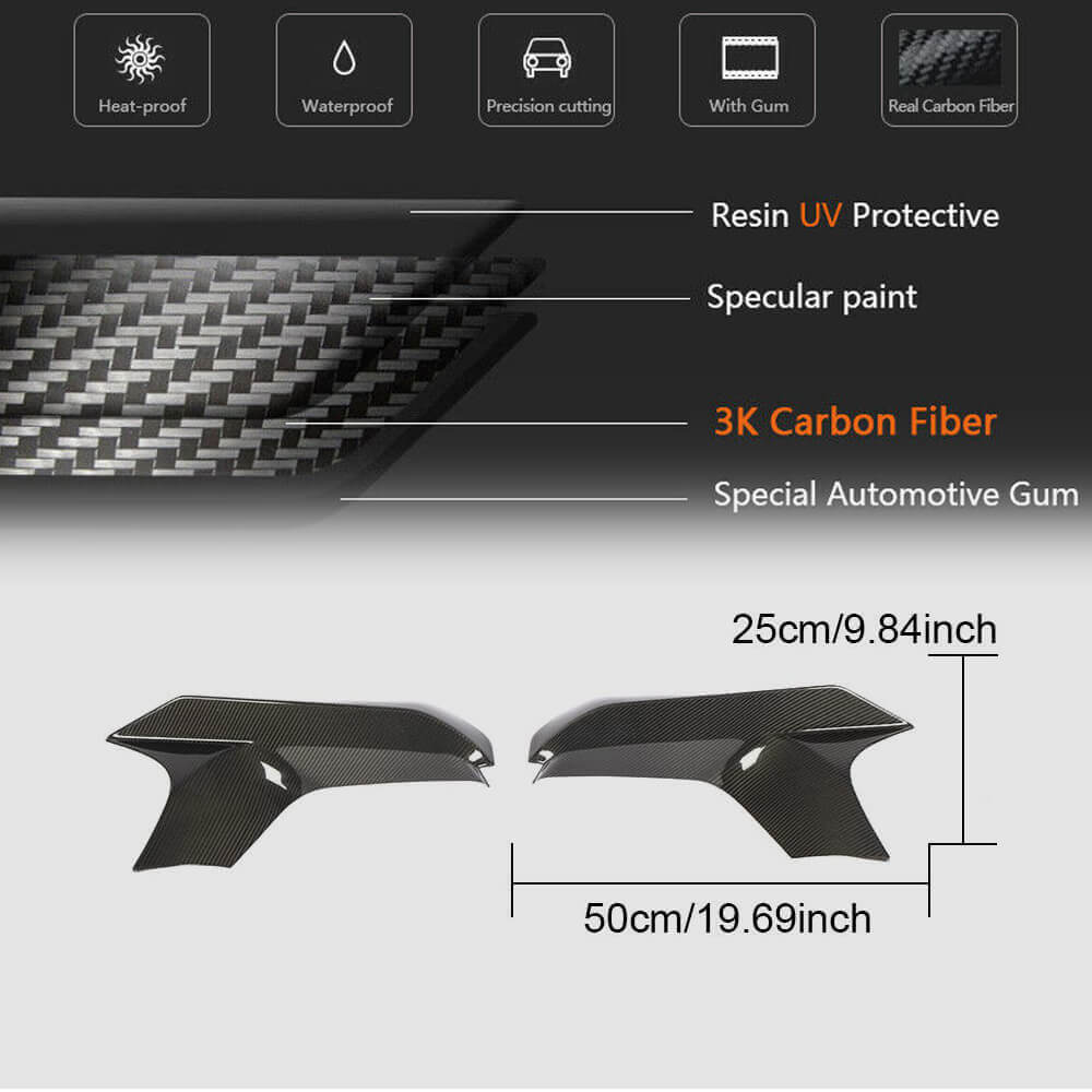 Front Bumper Flap Extensions (for M5 F90 2017-2020, Carbon) for BMW 5 Series G30/G31 2017-2023 - image 6