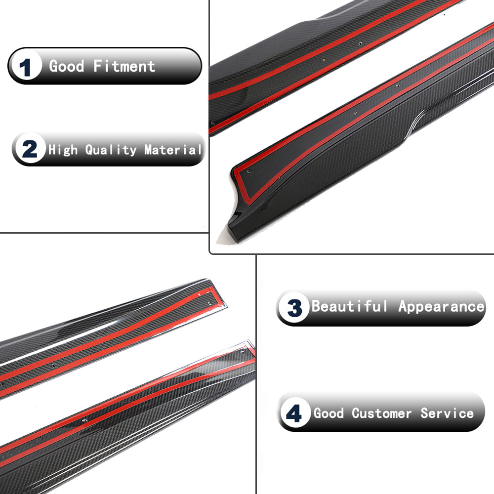 Side Skirt Covers Dry Carbon V1 (2023-2025) for Tesla Model 3 2017- - image 6