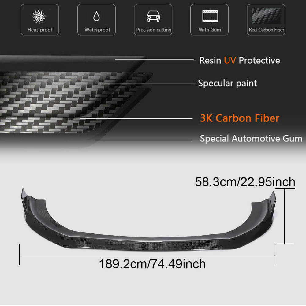 Front Bumper Lip Spoiler (for S63/S65 AMG 2018-2022, Carbon) for Mercedes S-сlass W222 2013-2020 - image 6