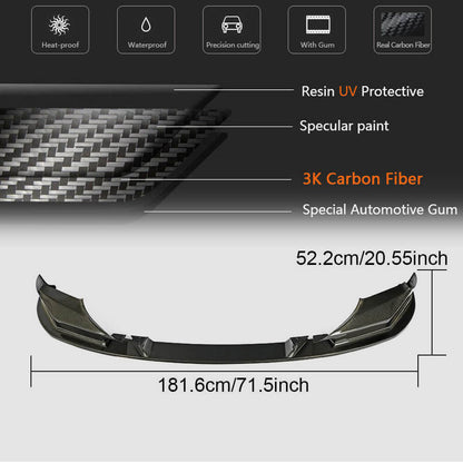 Front Bumper Lip V1 for M5 F90 2017-2020 Carbon for BMW 5 Series G30/G31 2017-2023 - image 6