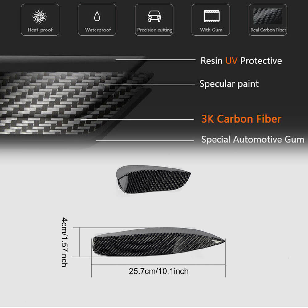 Covers on the front bumper (for C63 AMG 2015-2019, Carbon) for Mercedes C-class W205 2014-2021 - image 6