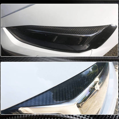 Headlight Eyelids Lamp Eyebrows Dry Carbon Fiber for Audi A5 2016-2025 - image 6