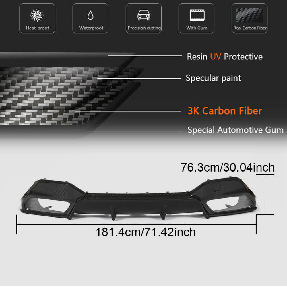 Rear Bumper Diffuser Dry Carbon Fiber (for G16 M-Sport 2018-2021) for BMW 8 series G14/G15/G16 - image 6