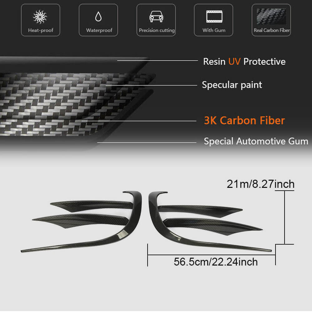 Front Bumper Extensions (for AMG-Line 2018-2020, Carbon) for Mercedes CLS C257 2018- - image 6