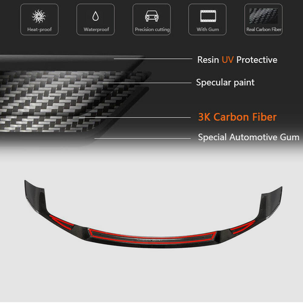 Front Bumper Lip V4 for F87 M2 Competition, Carbon for BMW 2 Series F22/23 2014-2021 - image 6