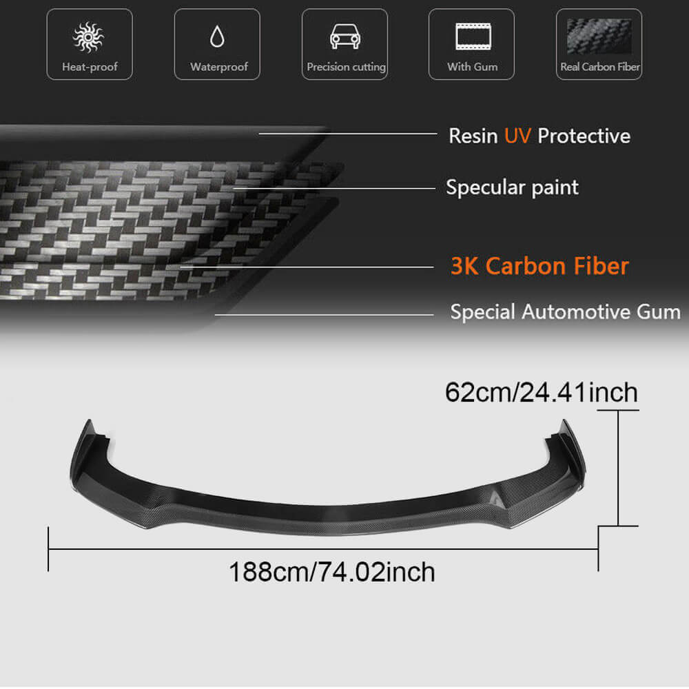 Front Bumper Lip V1 for Q50 Base 2018-2023 Carbon for Infiniti Q50/Q60 2013-2024 - image 6