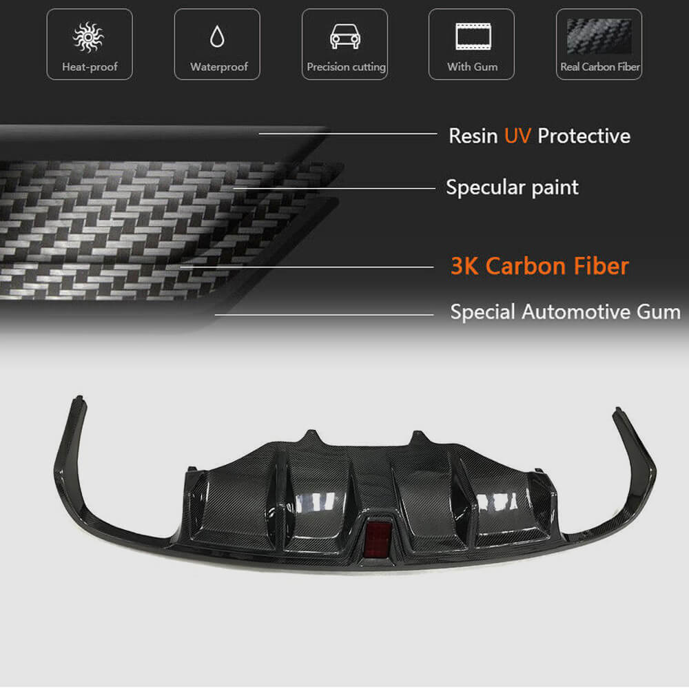 Rear Bumper Diffuser V2 (2014-2021, Carbon) for Porsche Macan 2014-2024 - image 6