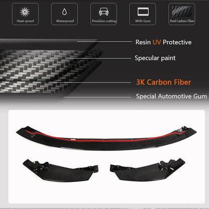 Front Bumper Lip V8 for G80, Carbon for BMW 3 Series G20/21 2018- - image 6