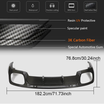 Rear Bumper Diffuser (2016-2020, Carbon) for Porsche Panamera 2016-2023 - image 6