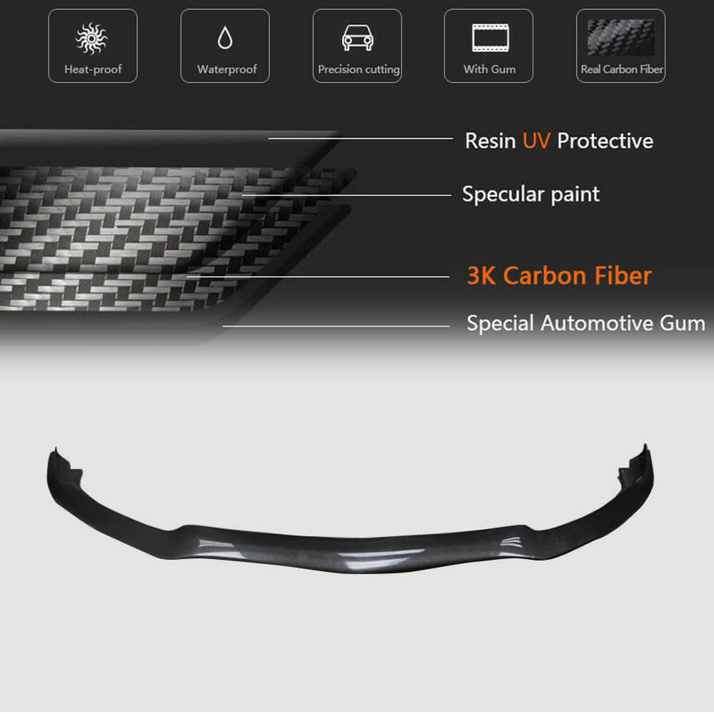 Front Bumper Lip V2 for SD C63 AMG 2015-2019 Carbon for Mercedes C-сlass W205 2014-2021 - image 6