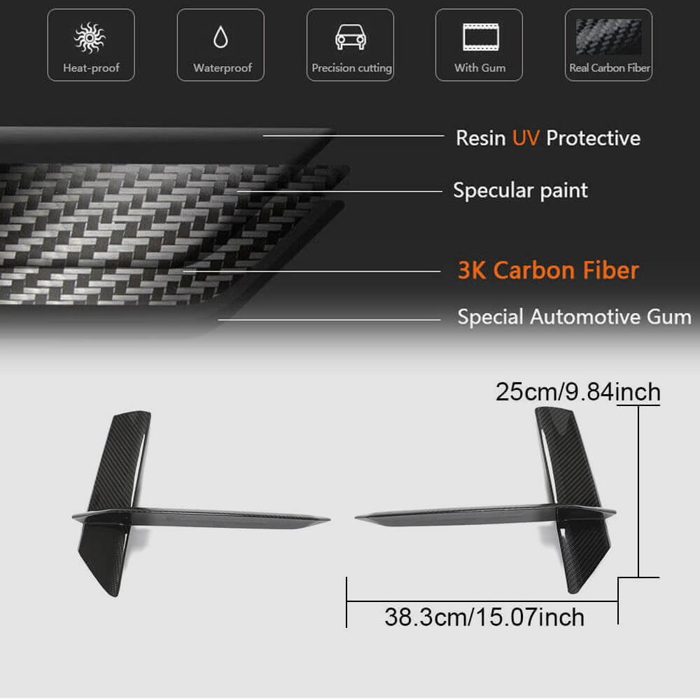 Front bumper vent covers V1 (for RS7 2018-2022, Dry Carbon) for Audi A7 2018- - image 6