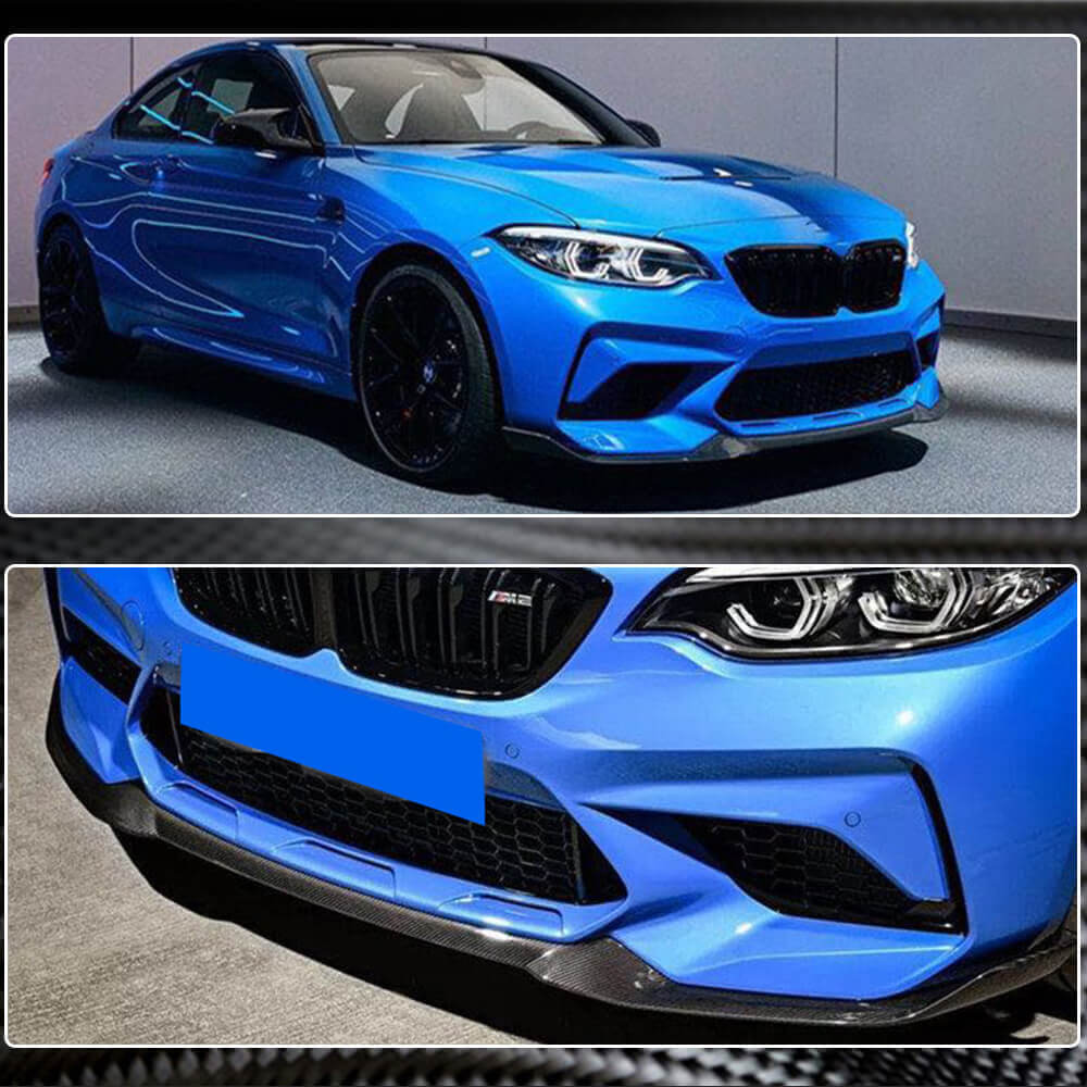 Front Bumper Lip V3 for F87 M2 Competition, Carbon for BMW 2 Series F22/F23 2014-2021 - image 6