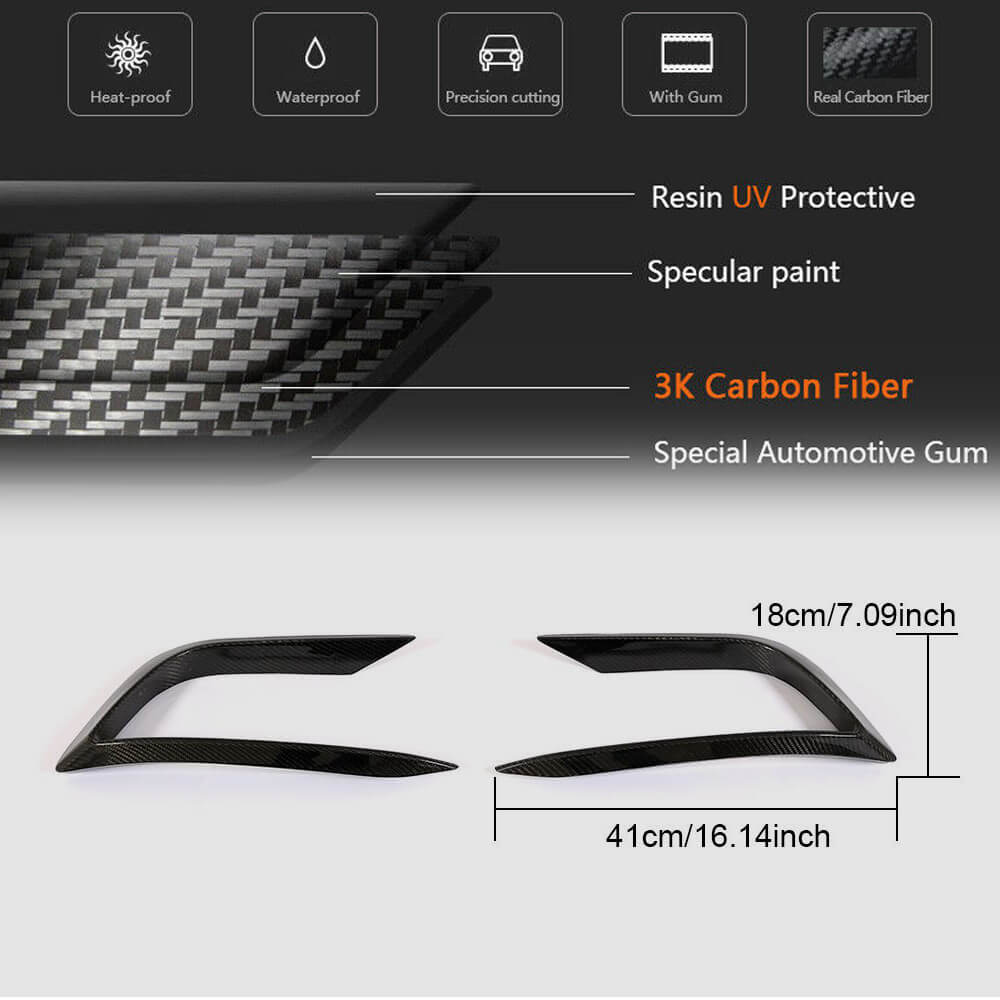Carbon Front Bumper Covers (for Base 2018-2020) for Maserati Ghibli 2013-2023 - image 6