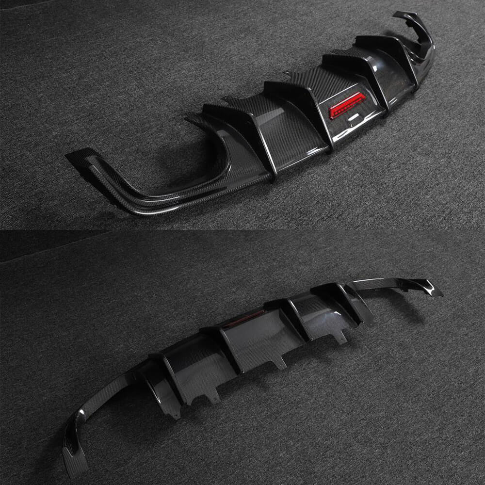 Rear bumper diffuser (for S-Line, 2014-2018, Carbon) for Audi A7 2010-2018 - image 4
