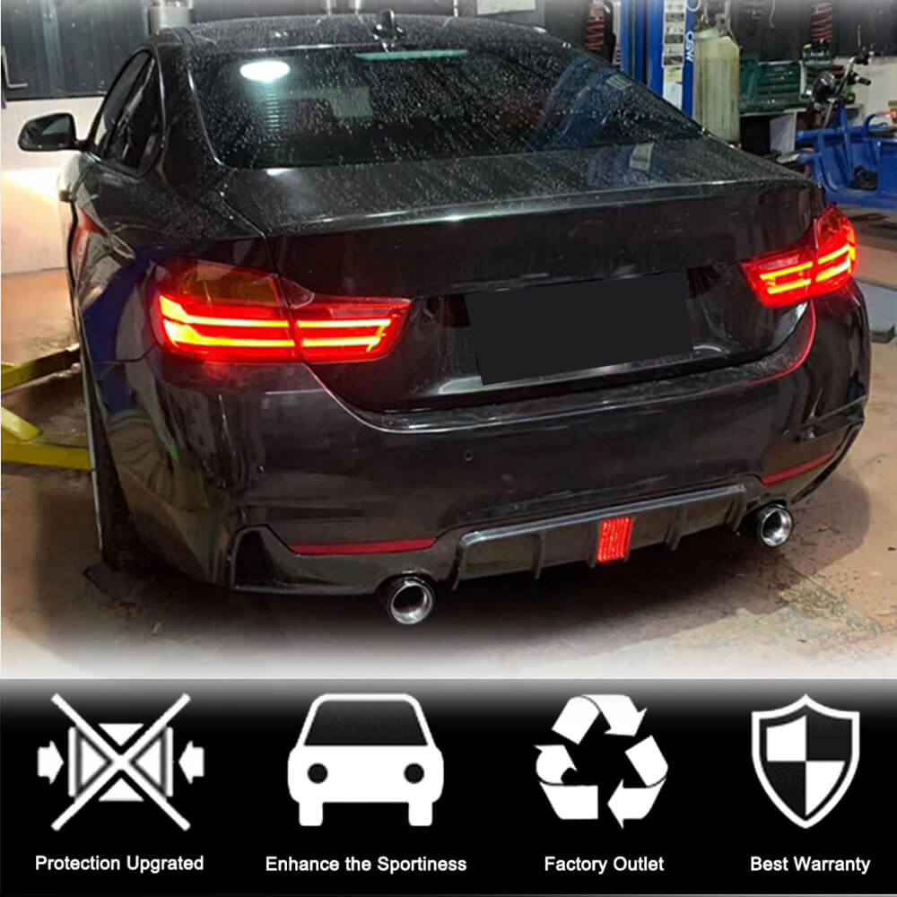 Rear Bumper Diffuser LED Light Carbon Fiber V8 (M-Sport) for BMW 4 series F-32 2012-2020 - image 12