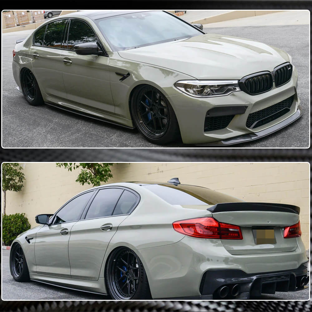 Side Skirt Extensions V1 (for M-Sport/M5 2017-2020, Carbon) for BMW 5 Series G30/G31 2017-2023 - image 6