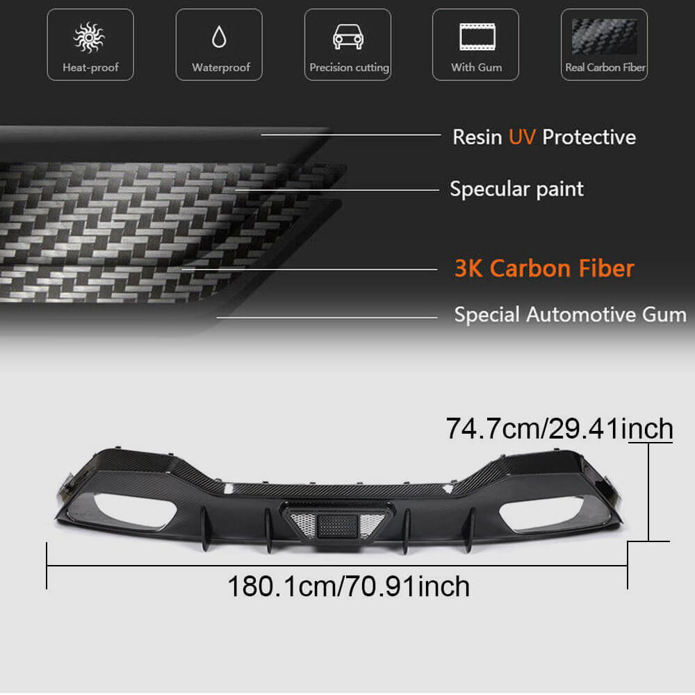 Rear Bumper Diffuser Dry Carbon Fiber (for G16 M850i 2018-2021) for BMW 8 series G14/G15/G16 - image 6
